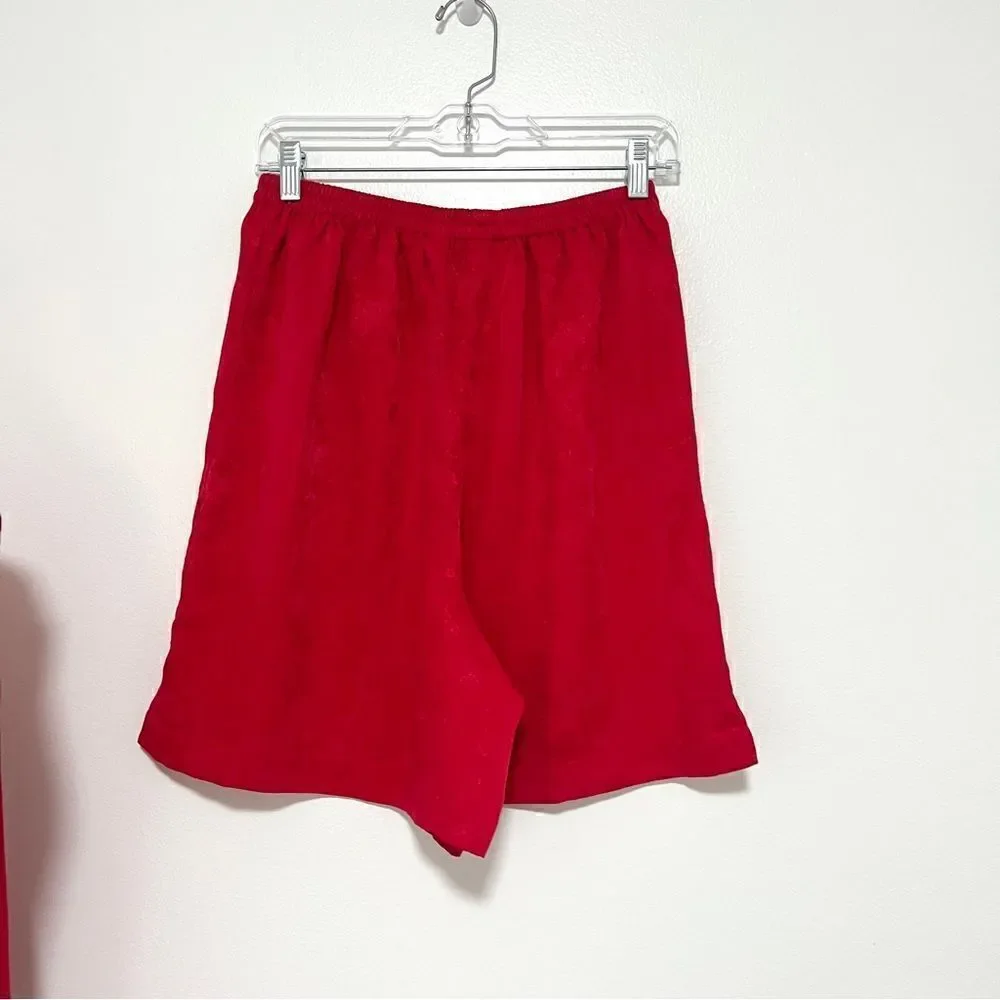 Vintage RARE Gold Label Victoria’s Secret 2 PC Pajama M Christmas Red Shorts